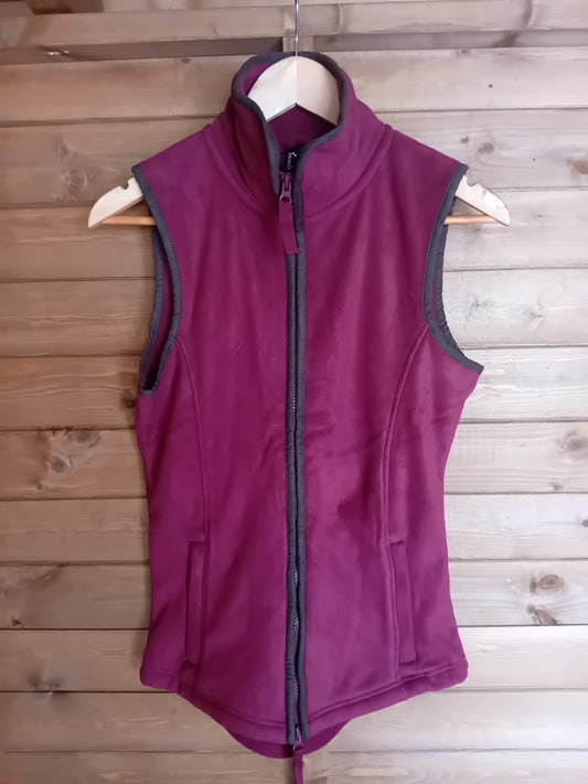 Women's Fleece Gilet - Burgundy/Brown